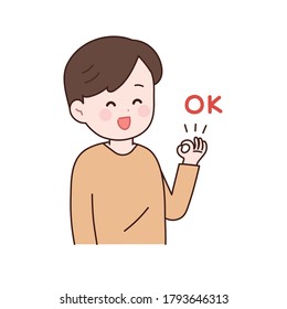 A man making an ok gesture with his hand.