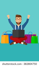 Man making purchases online.