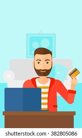 Man making purchases online.