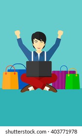 Man making purchases online.
