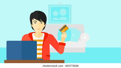 Man making purchases online.