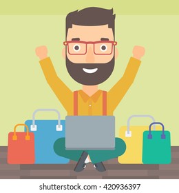 Man making purchases online.