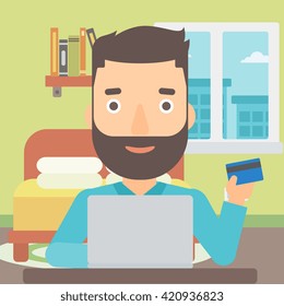 Man making purchases online.