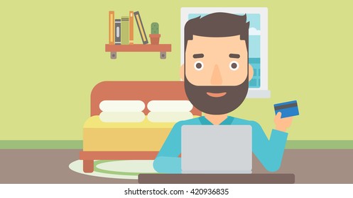 Man making purchases online.