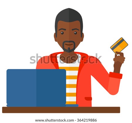 Man making purchases online.