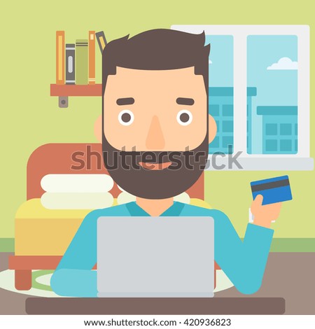 Man making purchases online.