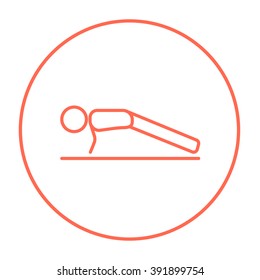 Man making push ups line icon.