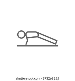 Man making push ups line icon.