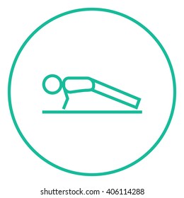 Man making push ups line icon.