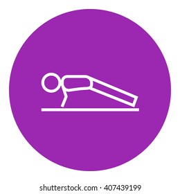 Man making push ups line icon.