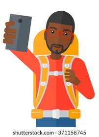 Man making selfie.