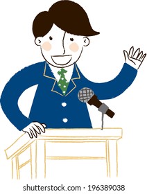 The man is making a speech 
