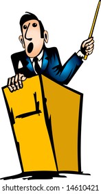 A man is making a speech. Vector illustration