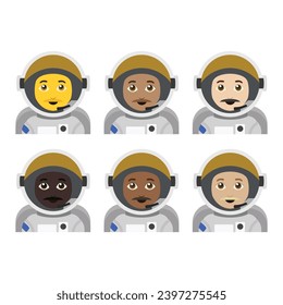 Hombre de traje espacial astronauta vector emoji