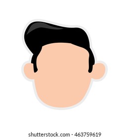 Man male avatar head person icon. Isolated and flat illustration. Vector graphic