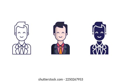 Ilustración vectorial de icono de avatar masculino