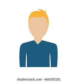 man male avatar person blond hair icon. Isolated and flat illustration. Vector graphic