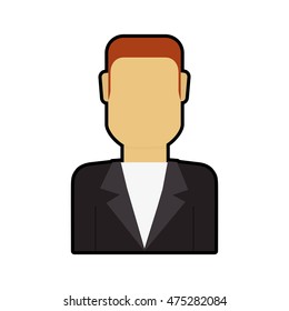man male avatar person icon. Isolated and flat illustration