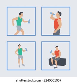 Man Or Male Bring Bottle Flat Illustration Vector Grapic