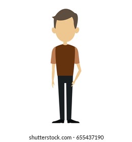 Man Male Cartoon Faceless Standing Gesture Stock Vector (Royalty Free ...