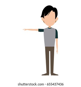 man male cartoon faceless standing gesture image