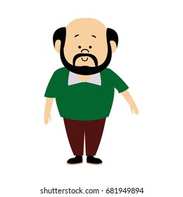 man male cartoon standing senior person character