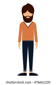 man male mustache avatar person human icon. Colorful and Flat design. Vector illustration