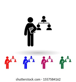 man with management degree multi color icon. Simple glyph, flat vector of student degree icons for ui and ux, website or mobile application
