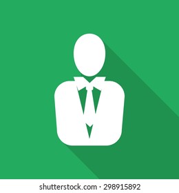 Man manager icon with a long shadow