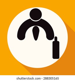 Man manager icon on white circle with a long shadow