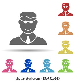 Man, manager in multi color style icon. Simple glyph, flat vector of business icons for ui and ux, website or mobile application
