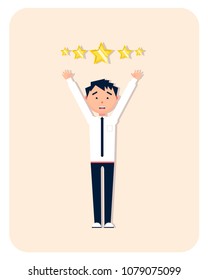 man manager office have a five star for his work