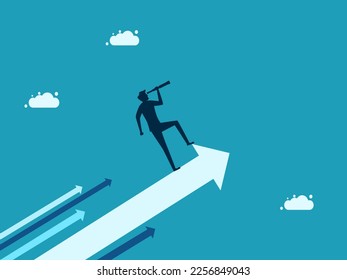 man manager sees the future growth arrow. Business and investment concept. vector illustration