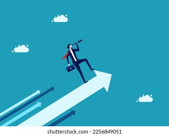 man manager sees the future growth arrow. Business and investment concept. vector illustration