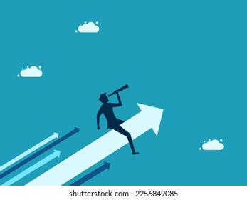 man manager sees the future growth arrow. Business and investment concept. vector illustration