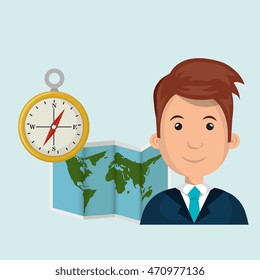 man map world global travel vector illustration eps 10