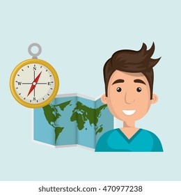 man map world global travel vector illustration eps 10