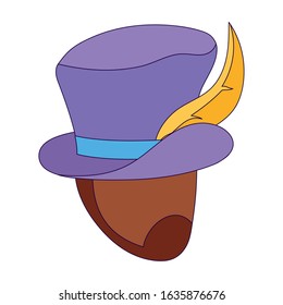Man with mardi gras hat design, Party carnival decoration celebration festival holiday fun new orleans and traditional theme Vector illustration