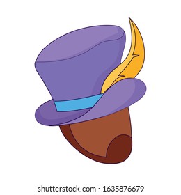 Man with mardi gras hat design, Party carnival decoration celebration festival holiday fun new orleans and traditional theme Vector illustration