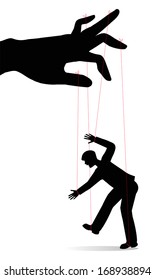 man as a marionette controlled