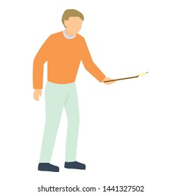 Man with marshmallow icon. Flat illustration of man with marshmallow vector icon for web design
