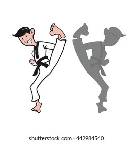 Man martial art cartoon drawing