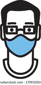 Mann mit Maske-Avatar-Symbol