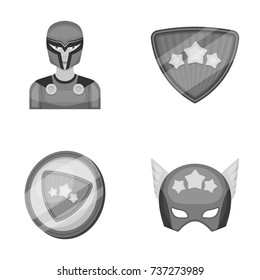 Man, mask, cloak, and other web icon in monochrome style.Costume, superhero, superforce, icons in set collection.