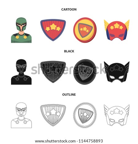 Man, mask, cloak, and other web icon in cartoon,black,outline style.Costume, , superforce, icons in set collection.