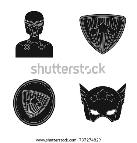 Man, mask, cloak, and other web icon in black style.Costume, superhero, superforce, icons in set collection.