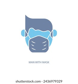 man with mask concept line icon. Simple element illustration.  man with mask concept outline symbol design.