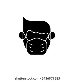hombre con la máscara concepto de línea icono. Ilustración de elemento simple. hombre con diseño de símbolo de esquema de concepto de máscara.
