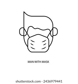 man with mask concept line icon. Simple element illustration.  man with mask concept outline symbol design.