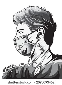 a man with mask cyborg